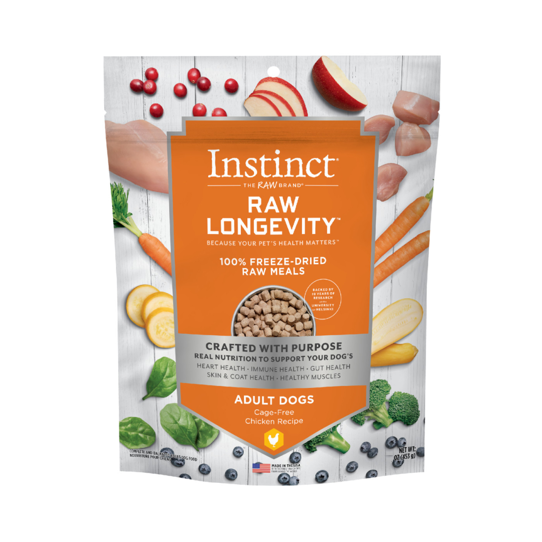 Instinct Freeze-Dried Raw Longevity Cage-Free Chicken Bites Adult Dog Food, 5-oz image number null