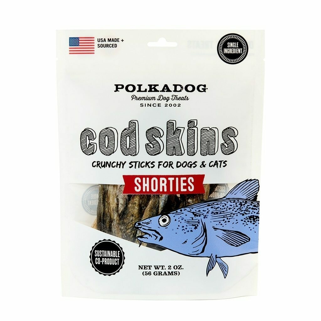 Polkadog Pouch: Cod Skin Jerky Shorties - 2-oz image number null