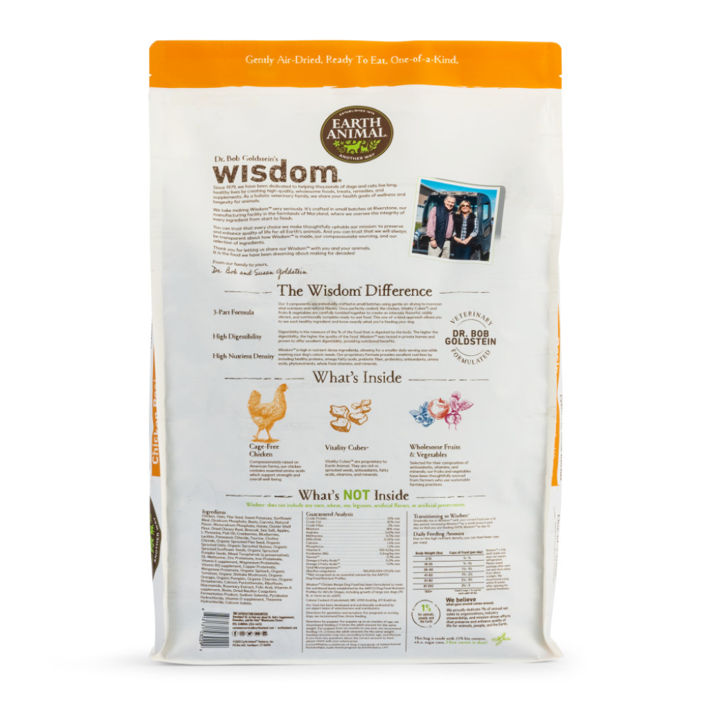 Earth Animal Wisdom Chicken Air-Dried Dog Food, 10-lb Bag image number null