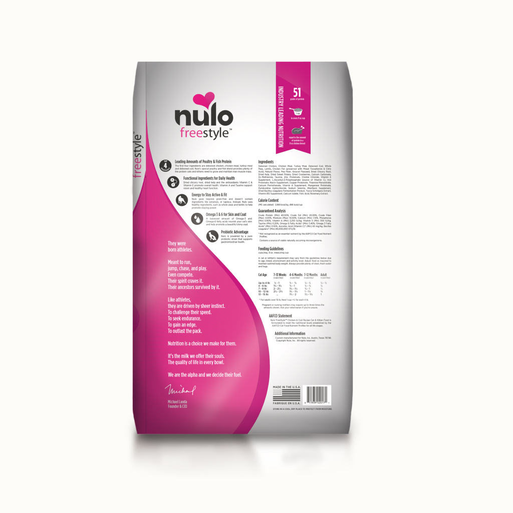 Buy Nulo FreeStyle Cat Kitten Grain Free Chicken Cod Bag 12 lb for USD 47.99 CentinelaFeed