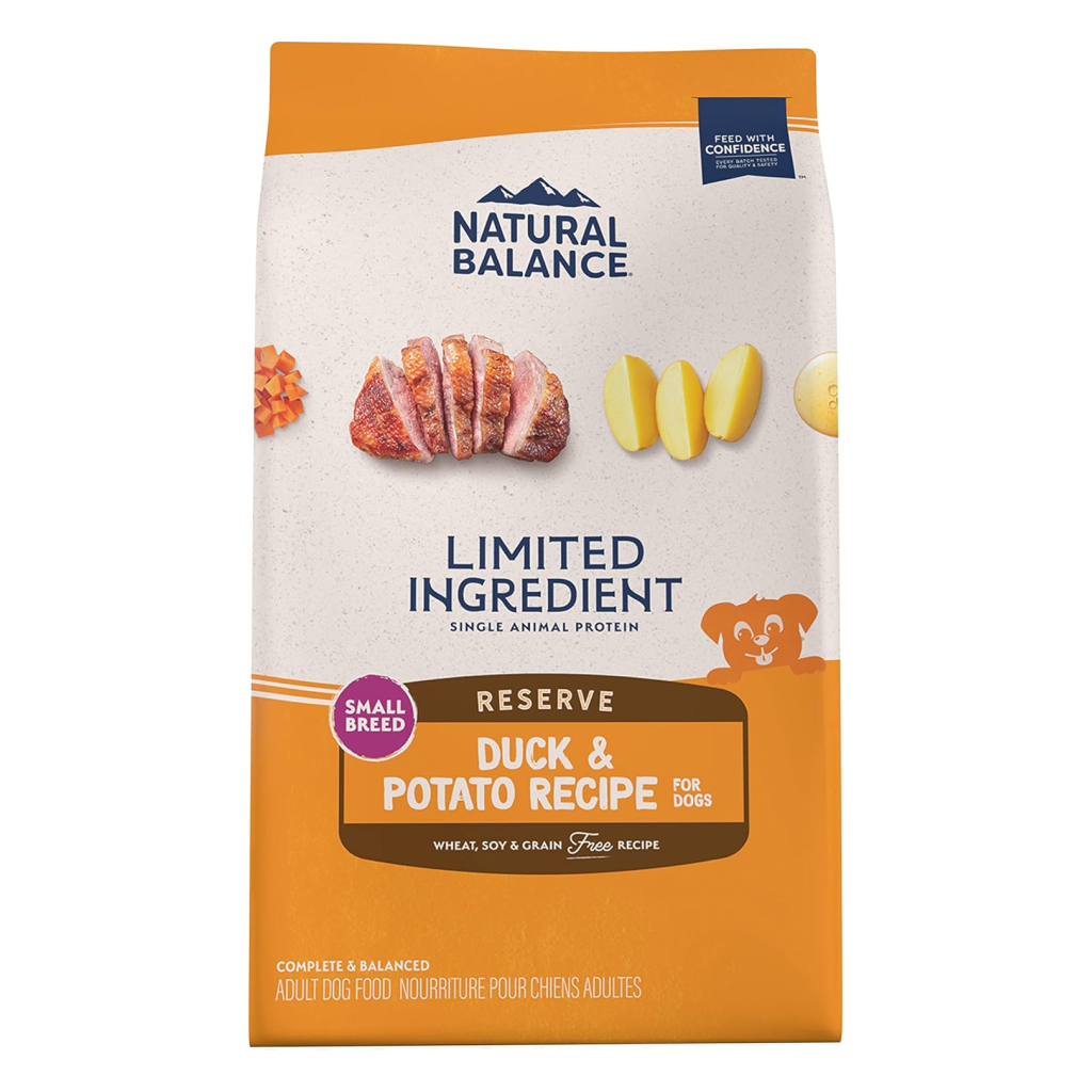 Natural Balance Limited Ingredient Reserve Grain Free Duck & Potato Small Breed Recipe Dog Dry Food Bag, 4-lb image number null