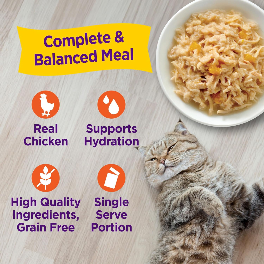 Wellness Appetizing Entrées Shredded Chicken Recipe in Sauce Wet Cat Food Pouch, 1.4-oz image number null