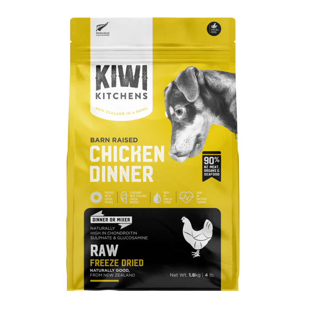 Kiwi Kitchens Raw Freeze Dried Chicken Dinner Dog Food, 4-lb image number null