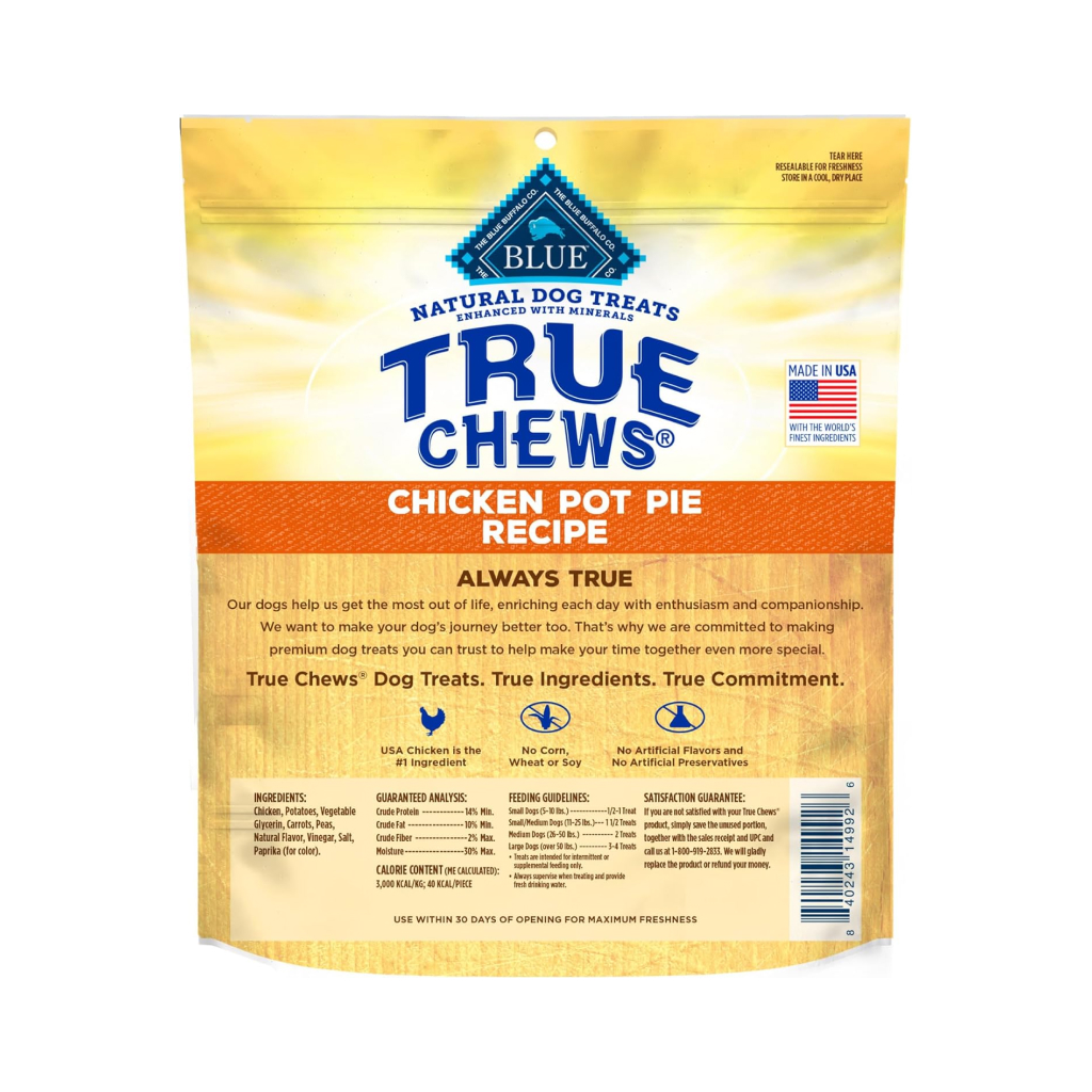 Blue Buffalo BLUE True Chews Premium Chicken Pot Pie Recipe Natural Dog Treats, 12-oz image number null