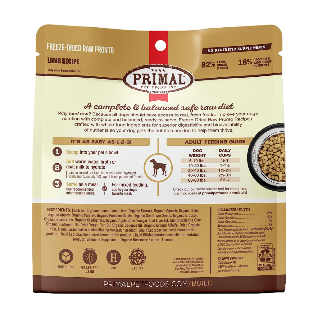 Primal Canine Freeze-Dried Raw Pronto Lamb Recipe, 7-oz image number null