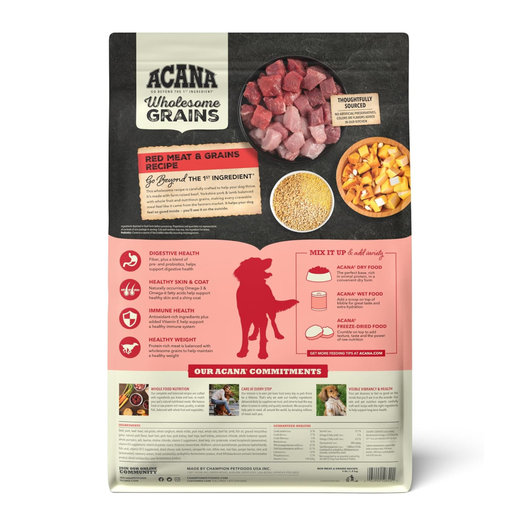 Acana Red Meat With Wholesome Grains Dog Food back image number null