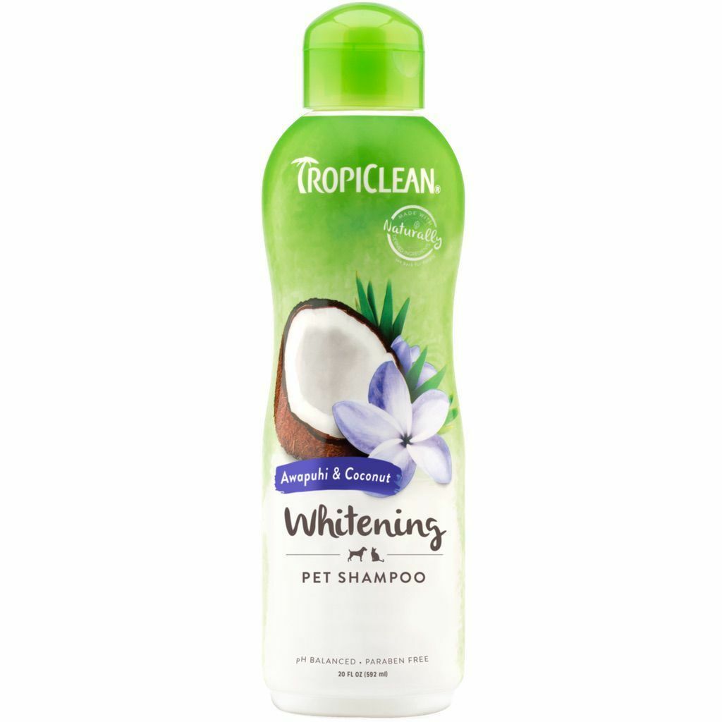 Tropiclean Awapuhi & Coconut Whitening Shampoo For Pets, 20-oz - Made In USA - Whitens And Brightens All Coats image number null