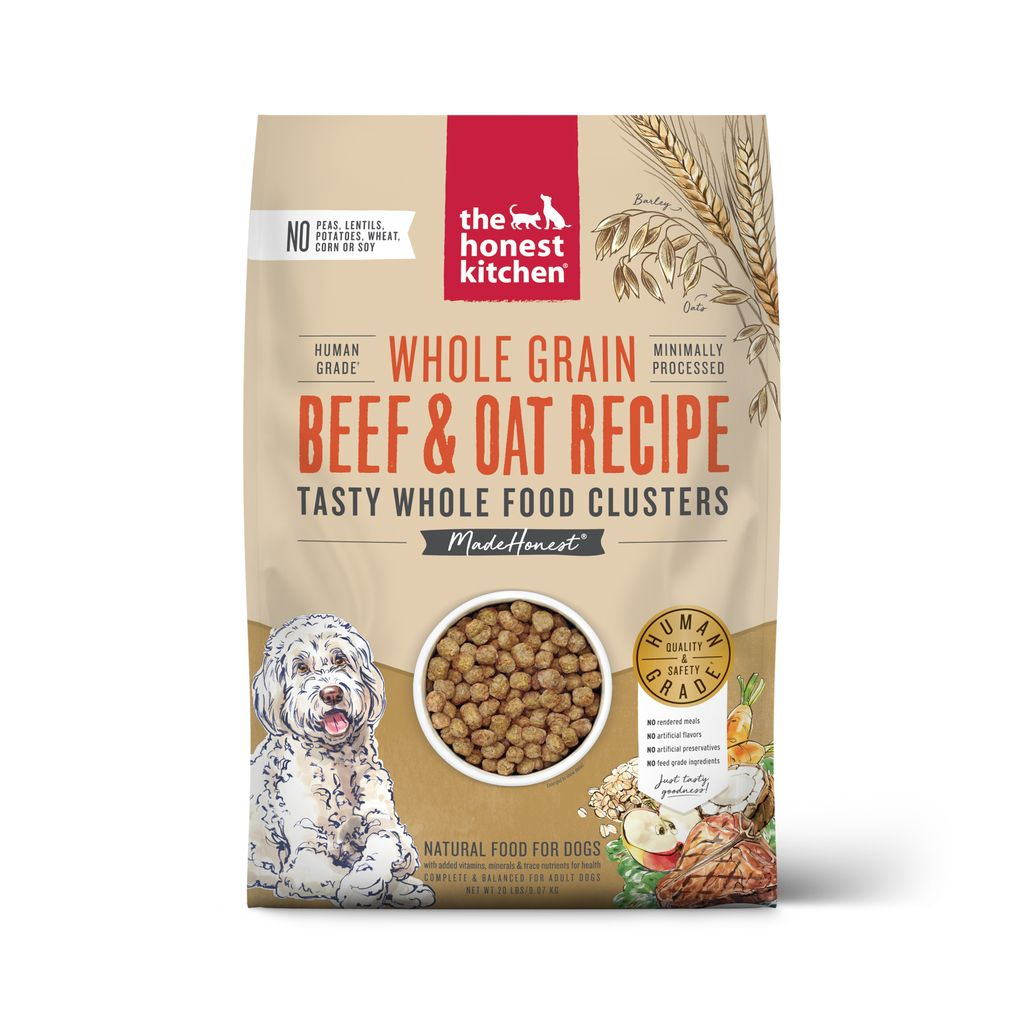 The Honest Kitchen Whole Grain Beef & Oat Whole Food Clusters Dry Dog Food, 20-lb image number null