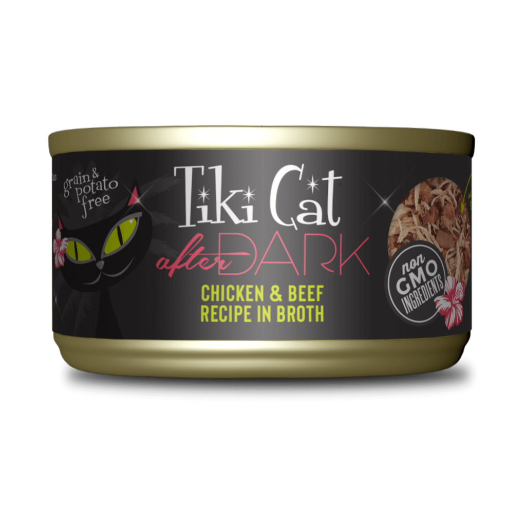 Tiki Cat After Dark Wet Cat Food Chicken & Beef Can, 2.8-oz image number null