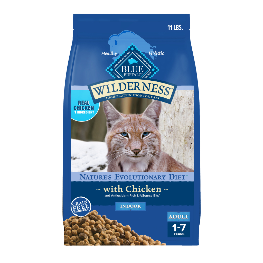 Blue Buffalo Wilderness Nature's Evolutionary Diet High-Protein Chicken Adult Dry Cat Food, 11-lb image number null