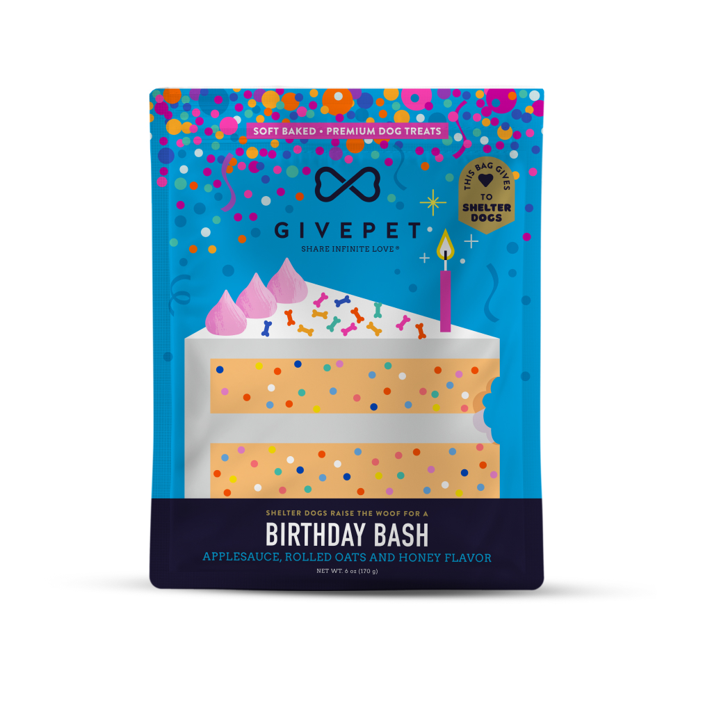 GivePet Birthday Bash Dog Treat Bag, 6-oz image number null