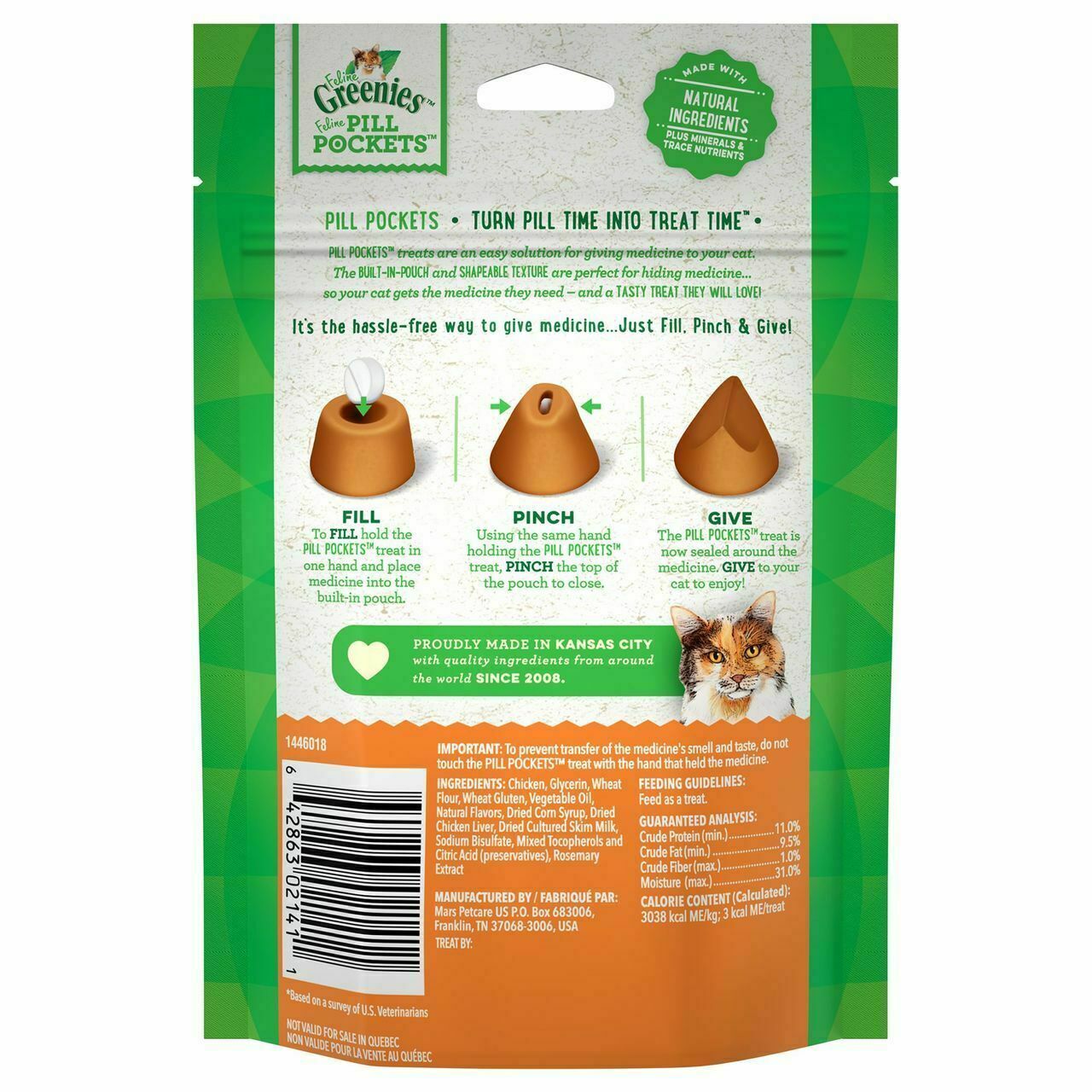 Greenies - Pill Pockets Cat Capsule Adult Pill Compliance Chicken Soft Treat 1.6-oz image number null