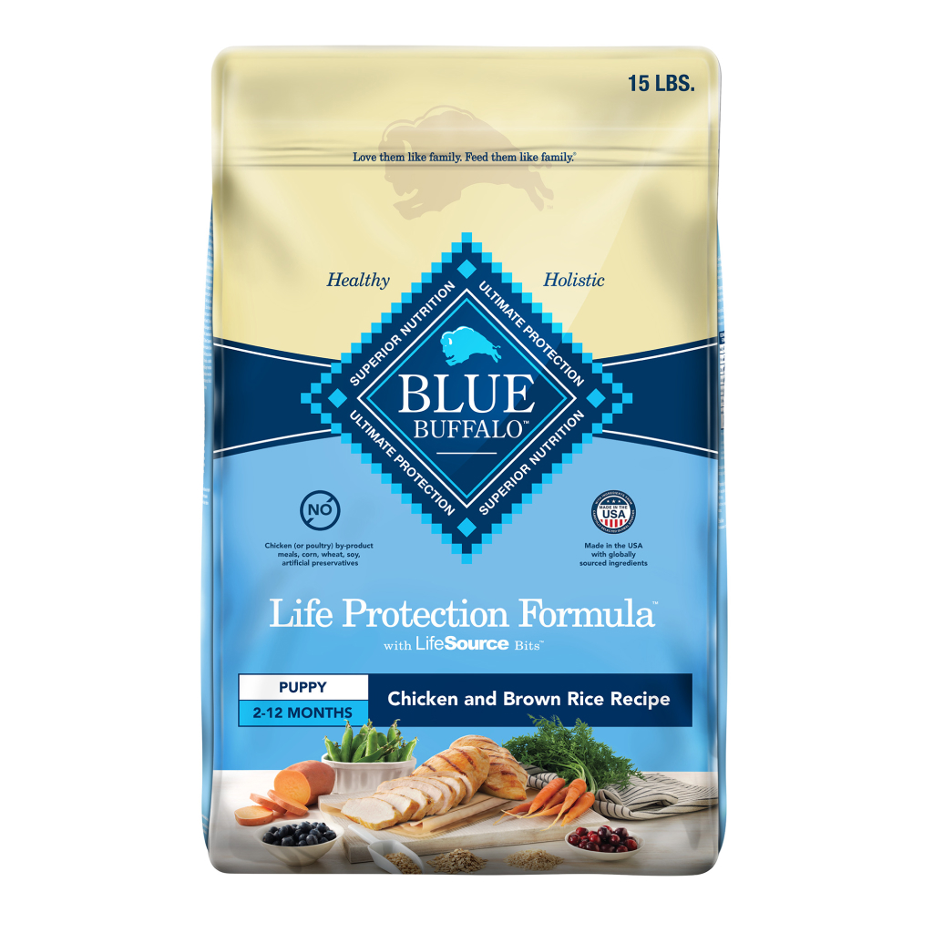 Blue Buffalo Life Protection Formula Chicken & Brown Rice Recipe with DHA and ARA Puppy Dry Dog Food, 15-lb image number null