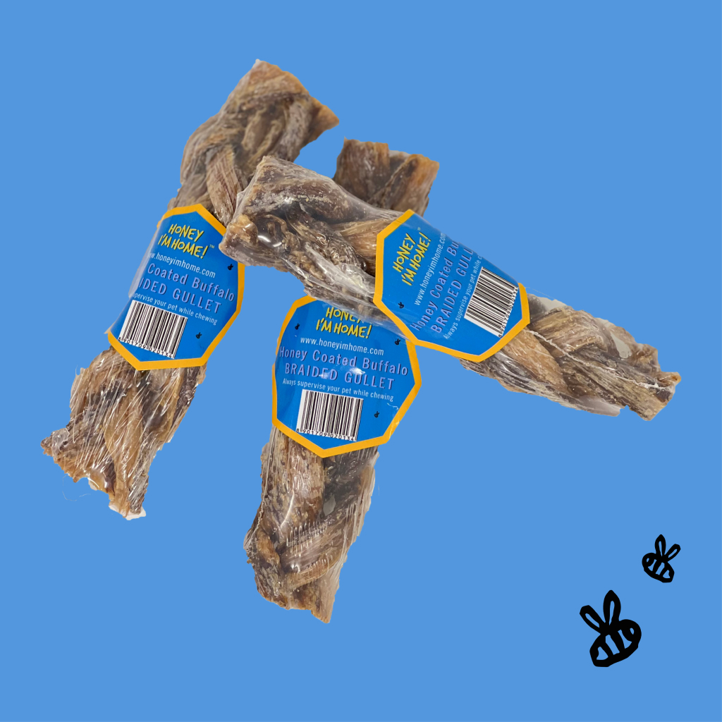 Honey I'm Home Braided Gullet Stick Treat for Dogs, 1-count image number null