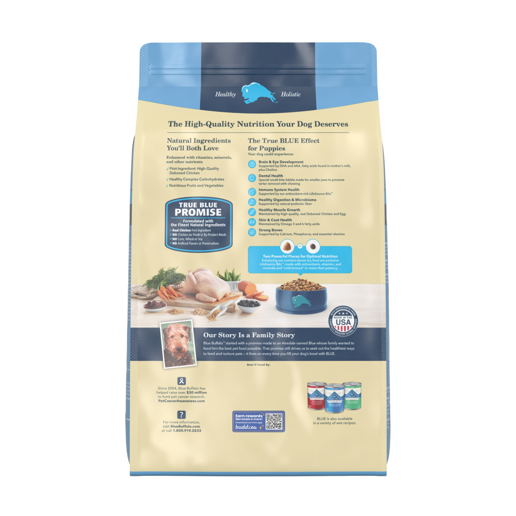 Blue Buffalo Life Protection Formula Chicken & Brown Rice Recipe with DHA and ARA Puppy Dry Dog Food, 15-lb image number null