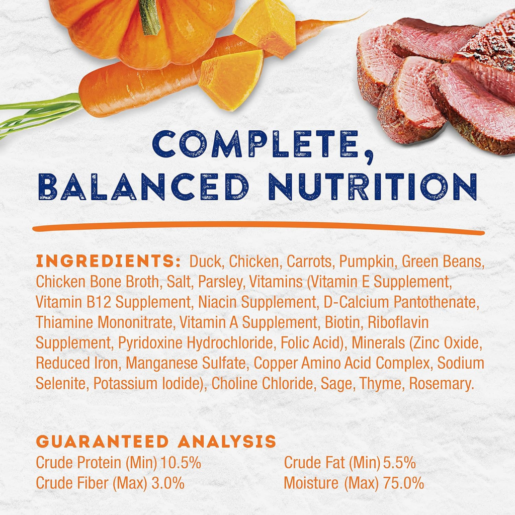 Natural Balance Platefulls Savory Duck & Pumpkin Recipe  Wet Dog Food, 9-oz image number null