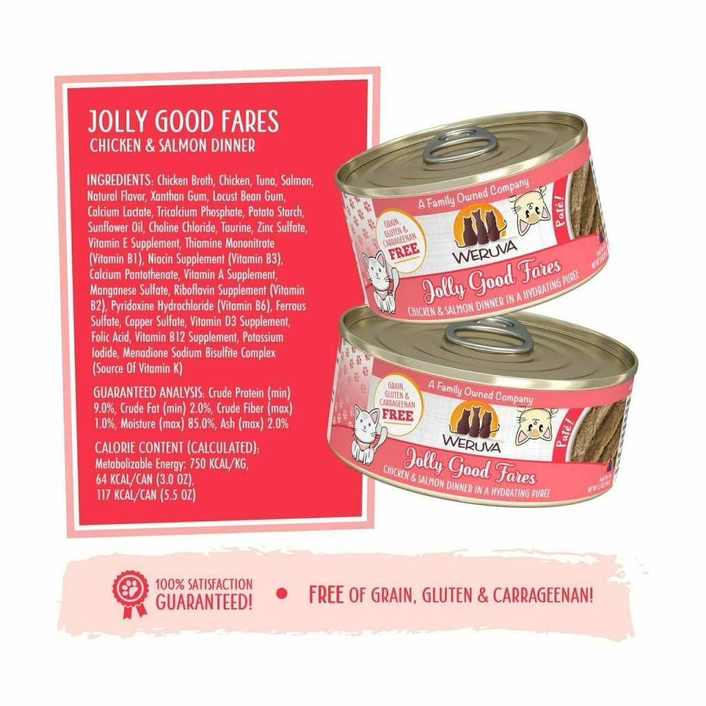 Weruva Classic Cat Pate, Jolly Good Fares With Chicken & Salmon image number null