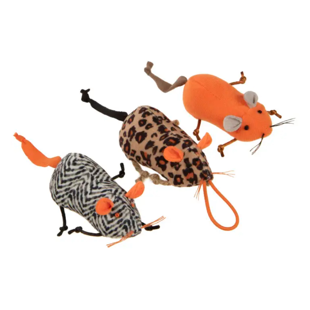 Instincts by SmartyKat Safari Sneakers Mice Cat Toys, 3-pack image number null