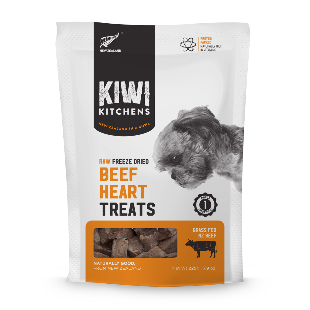 Kiwi Kitchens Raw Freeze Dried Beef Hearts Dog Treats, 7.9-oz image number null