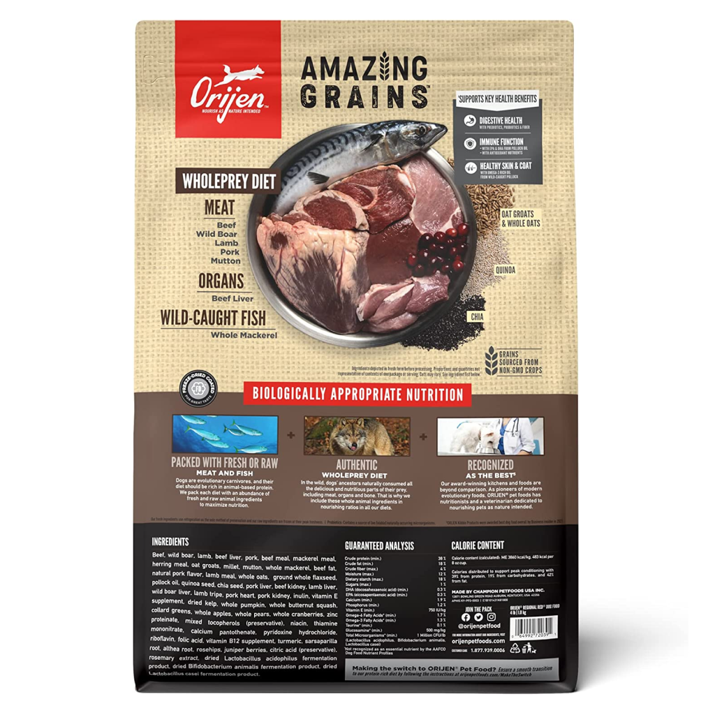 ORIJEN Amazing Grains Regional Red, 4-lb image number null