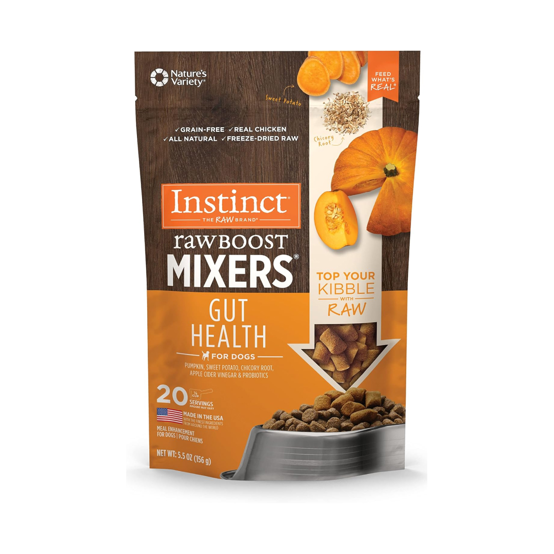 Instinct Freeze-Dried Raw Boost Mixers Grain-Free Gut Health Recipe Dog Food Topper, 5.5-oz image number null