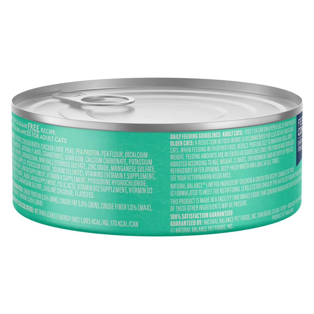 Natural balance chicken and green pea canned cat food best sale