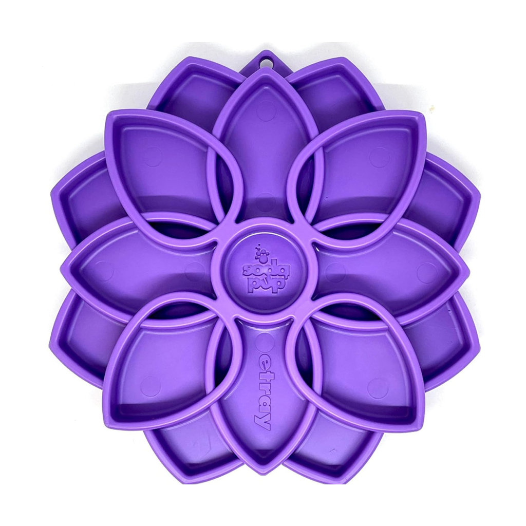 Soda Pup Mandala Enrichment Shallow Slow Feeding Tray, Purple image number null