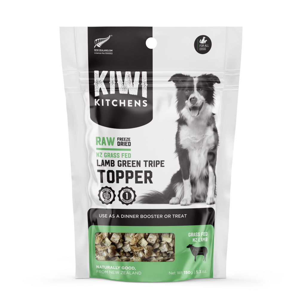 Kiwi Kitchens Raw Freeze Dried Grass Fed Lamb Green Tripe Dog Food Topper, 5.3-oz image number null