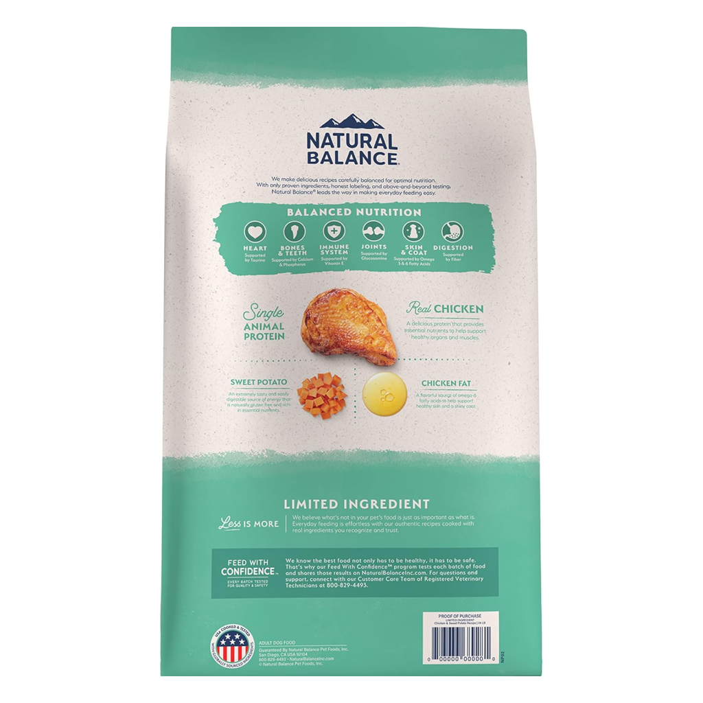 Natural Balance Limited Ingredient Grain Free Chicken & Sweet Potato Recipe Dry Dog Food, 24-lb image number null