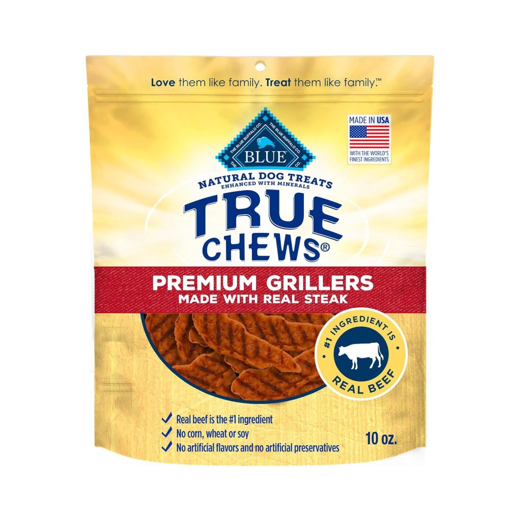 Blue Buffalo BLUE True Chews Premium Grillers with Real Steak Natural Dog Treats, 10-oz image number null