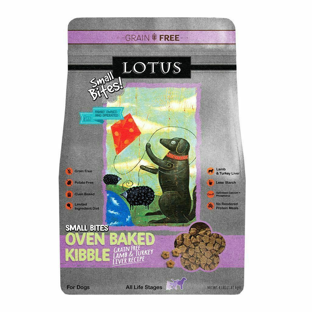 Lotus Small Bites Grain-Free Lamb And Turkey Liver Oven-Baked Dry Dog Food, 10-lb image number null