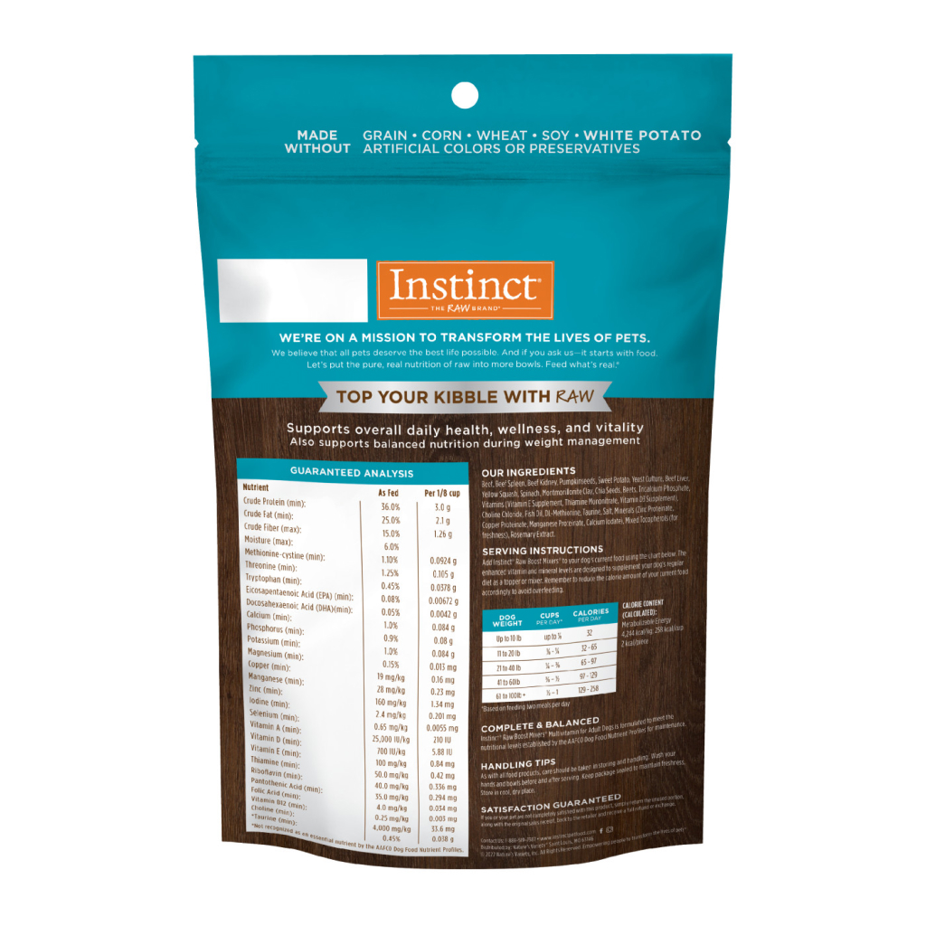 Instinct Freeze-Dried Raw Boost Mixers Grain-Free Multivitamin for Adult Dogs Food Topper, 5.5-oz image number null