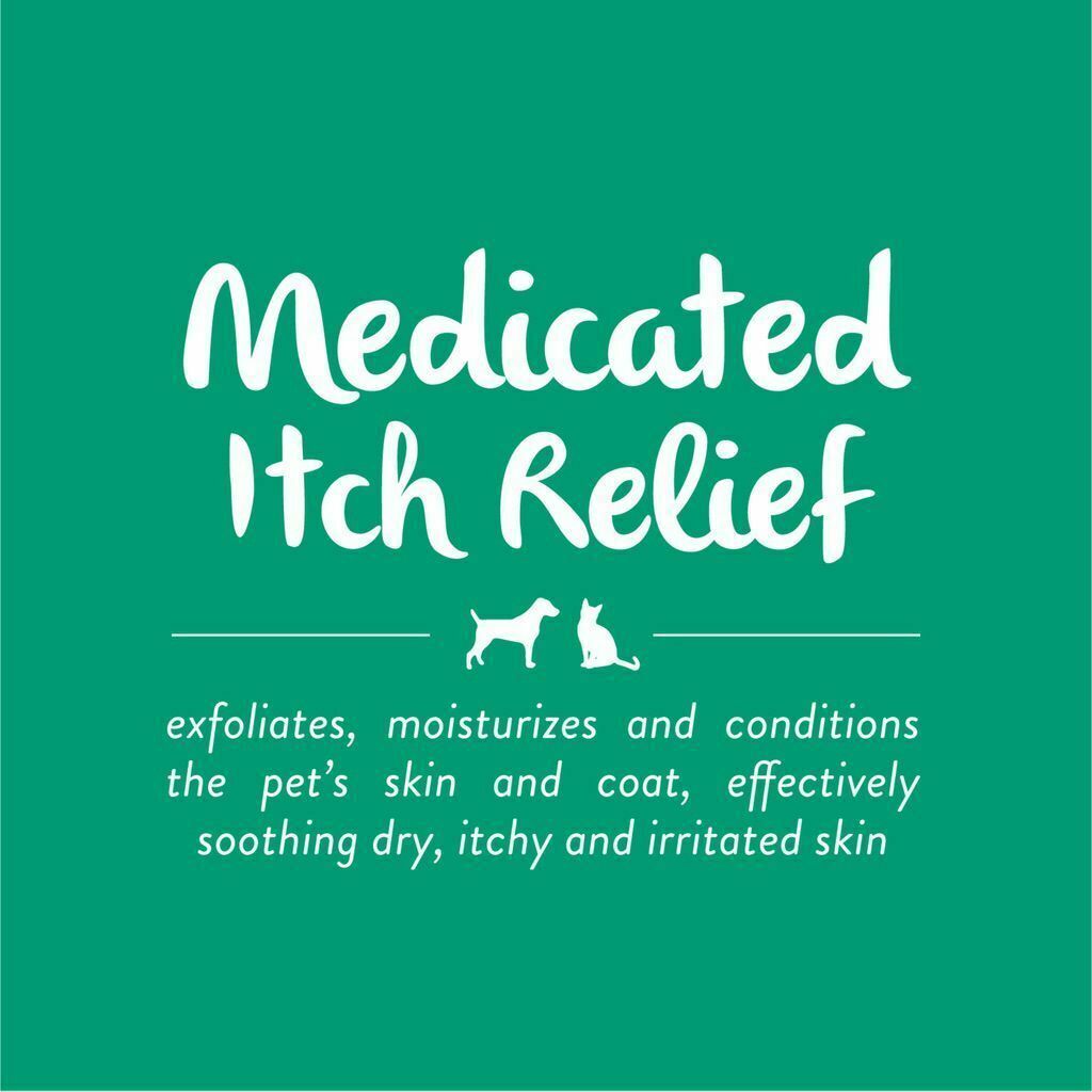 Tropiclean Oatmeal & Tea Tree Medicated Itch Relief Shampoo For Pets, 20-oz - Made In USA - Relief For Dry, Itchy Skin image number null