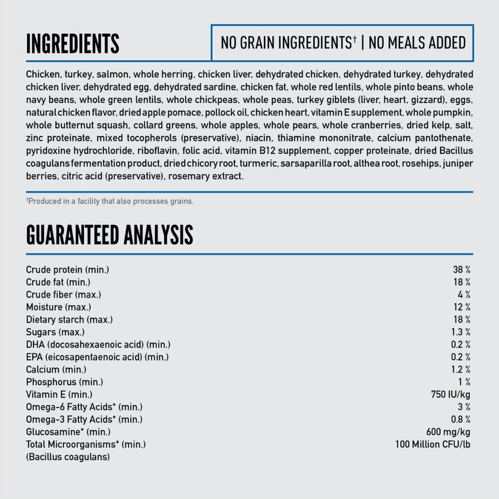 Orijen Original Dog Food Ingredients and Analysis image number null