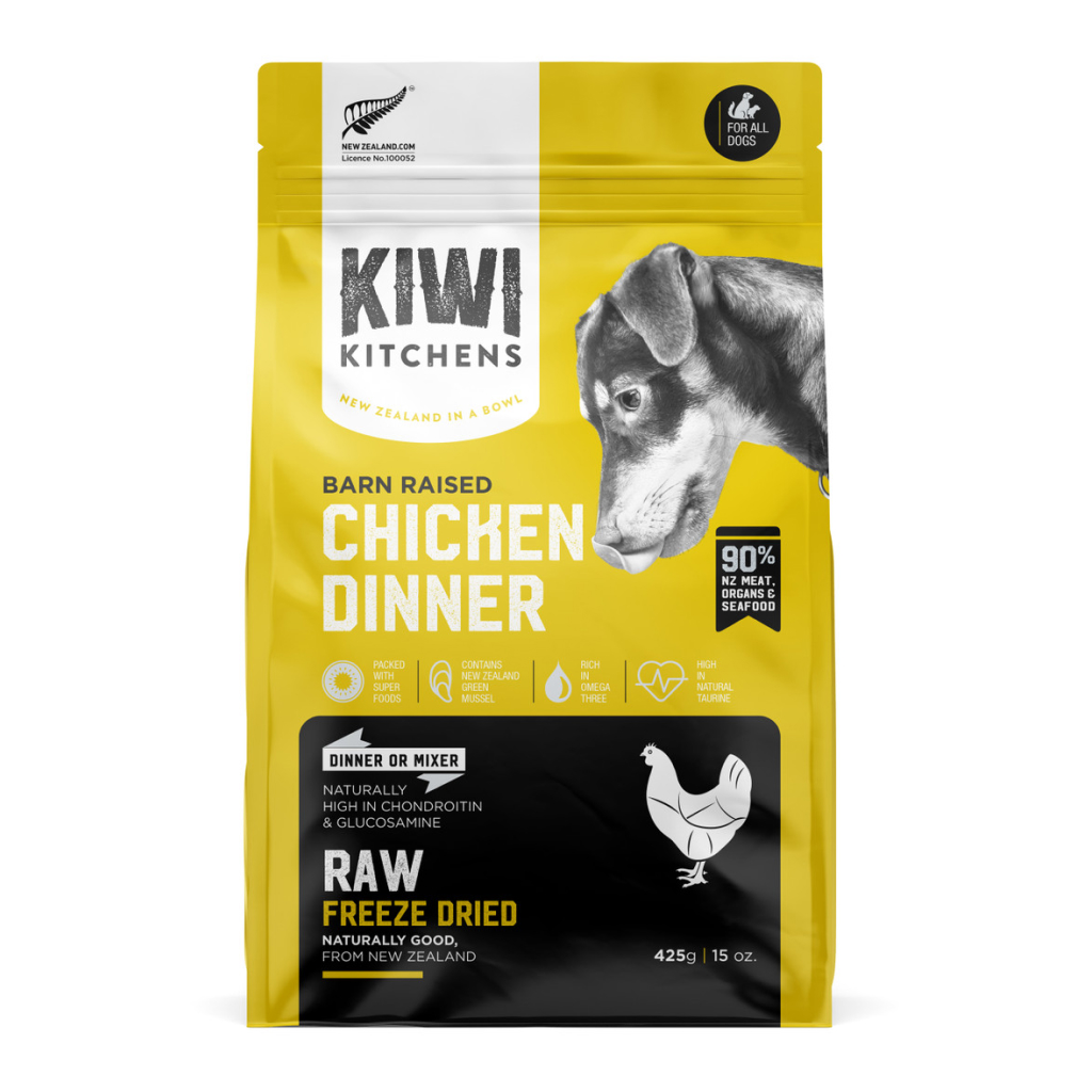 Kiwi Kitchens Raw Freeze Dried Chicken Dinner Dog Food, 15-oz image number null