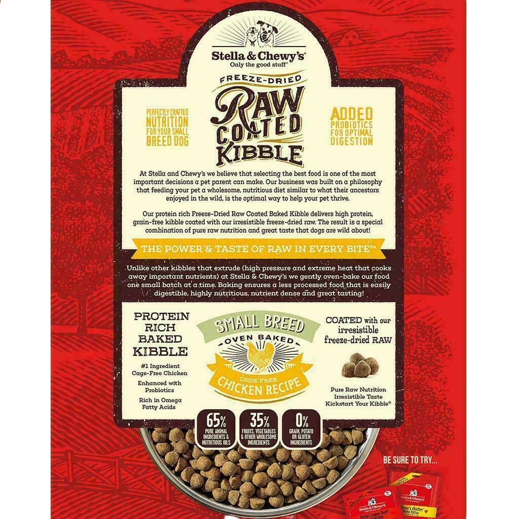 Stella & Chewy's Dog Raw Coated Kibble, Cage-Free Chicken For Small Breeds, 3.5-lb image number null