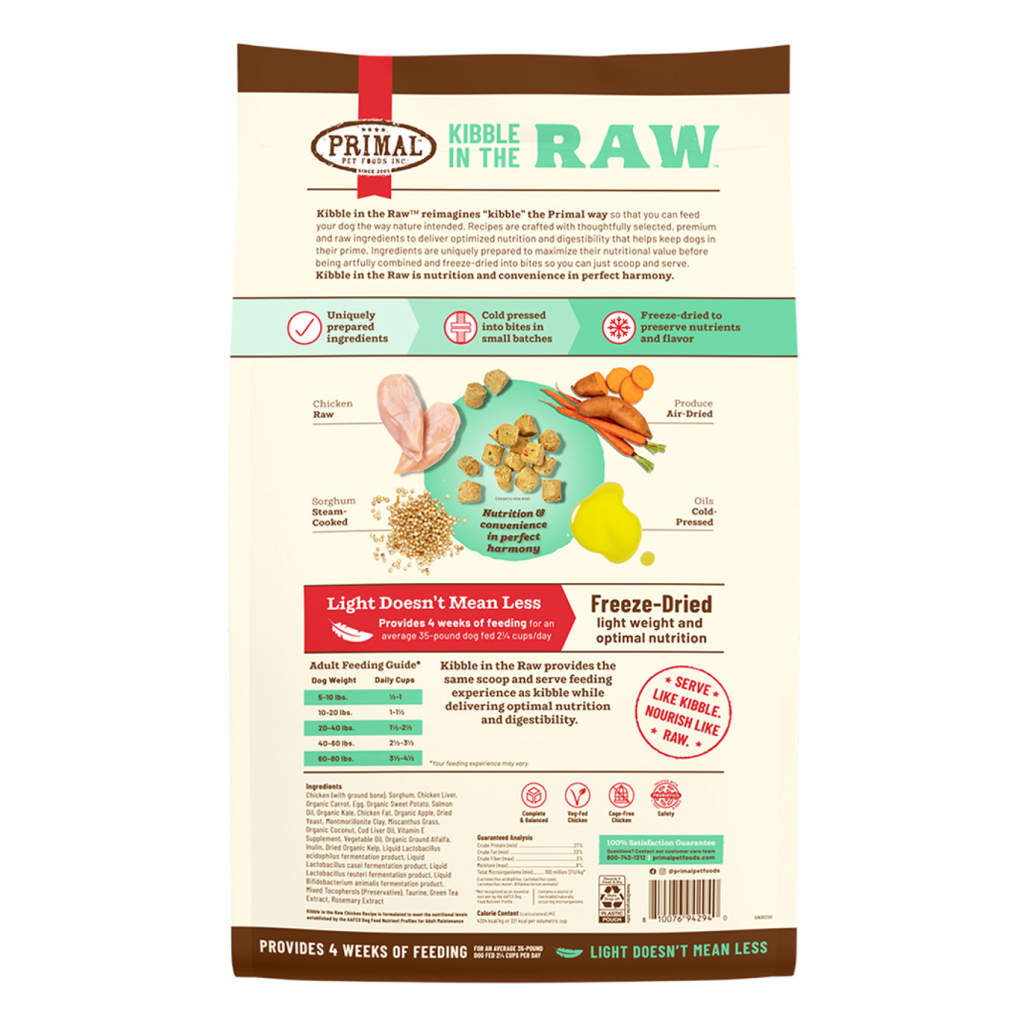 Primal Canine Chicken Recipe Kibble in the Raw, 9-lb image number null