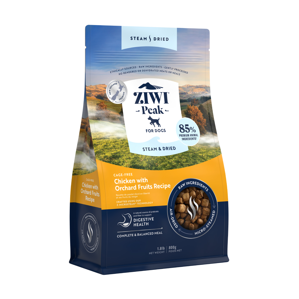 Ziwi Peak Steam & Dried Chicken with Orchard Fruits Recipe Dog Food, 1.8-lb image number null