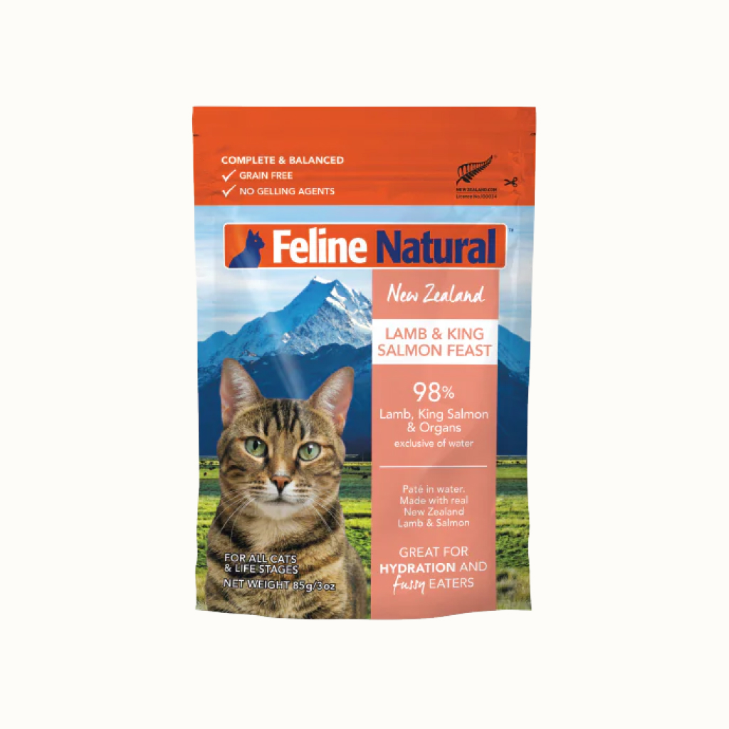 Feline Natural Lamb & King Salmon Feast Grain-Free Pouch, 3-oz image number null