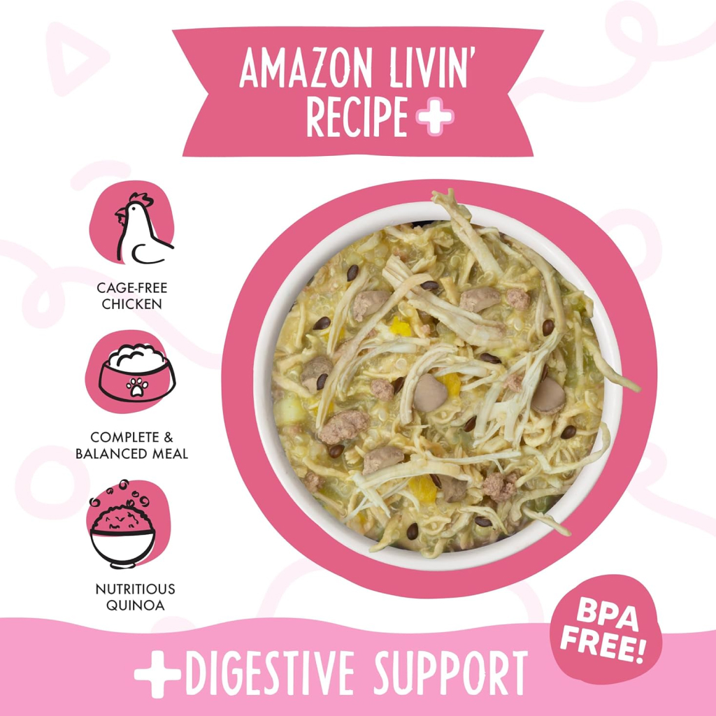 Weruva Meals 'n More Amazon Livin' Recipe Plus Digestive Support Wet Dog Food Cup, 3.5-oz image number null