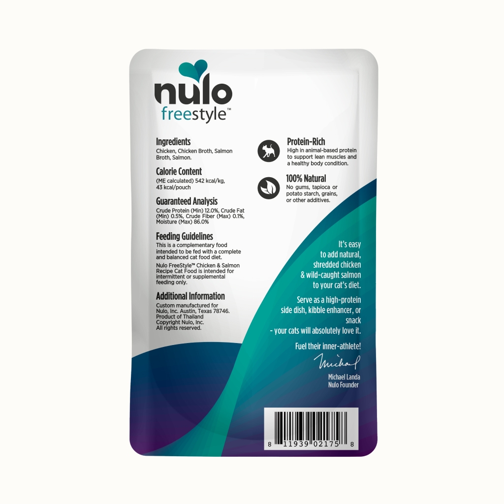 Nulo FreeStyle Cat Chicken & Salmon in Broth Pouch, 2.8-oz image number null