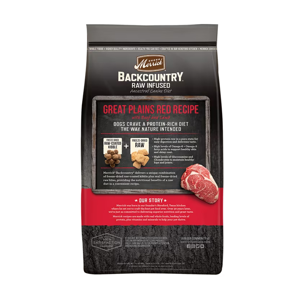 Merrick Backcountry Raw Infused Great Plains Red Recipe Dry Dog Food, 20-lb image number null