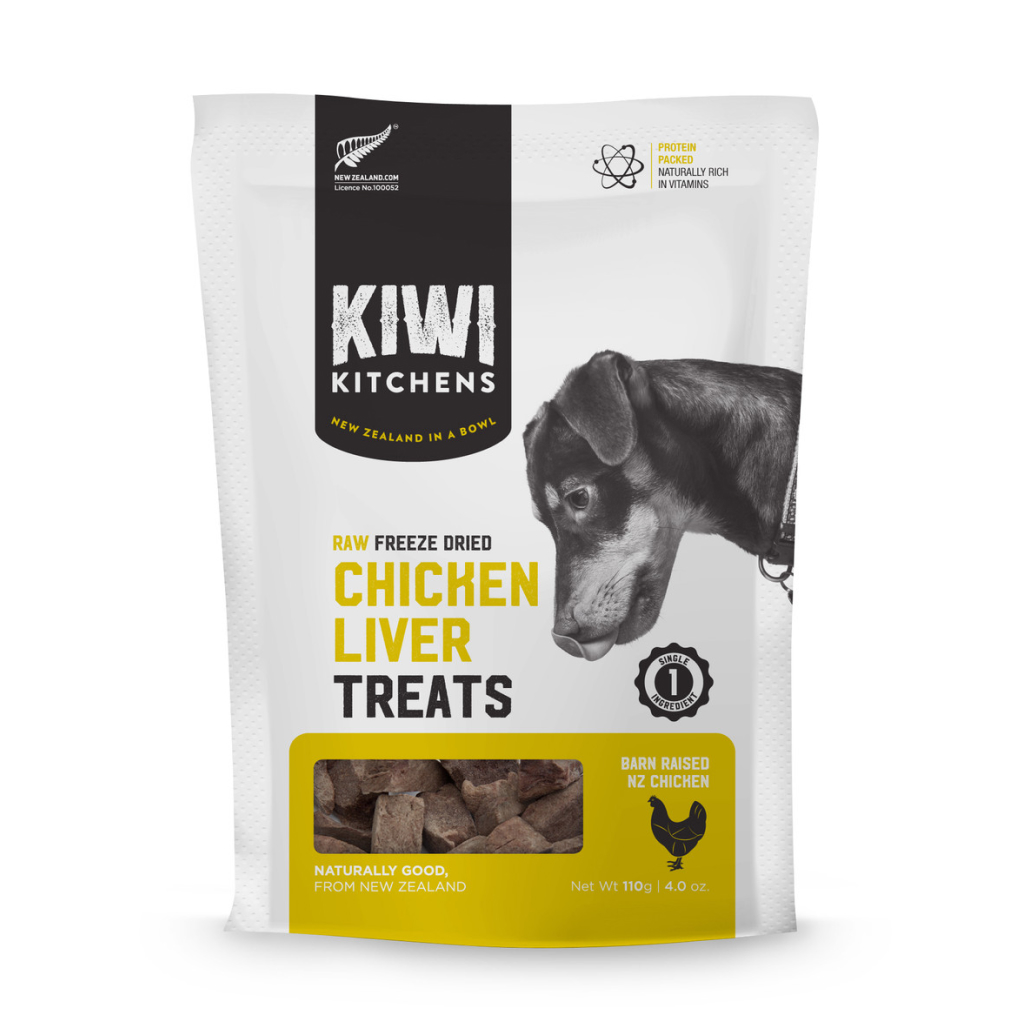 Kiwi Kitchens Raw Freeze Dried Chicken Liver Dog Treats, 4-oz image number null