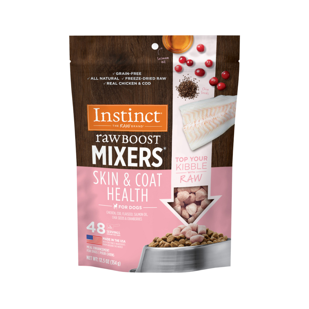 Instinct Freeze-Dried Raw Boost Mixers Grain-Free Skin & Coat Health Recipe Dog Food Topper, 5.5-oz image number null