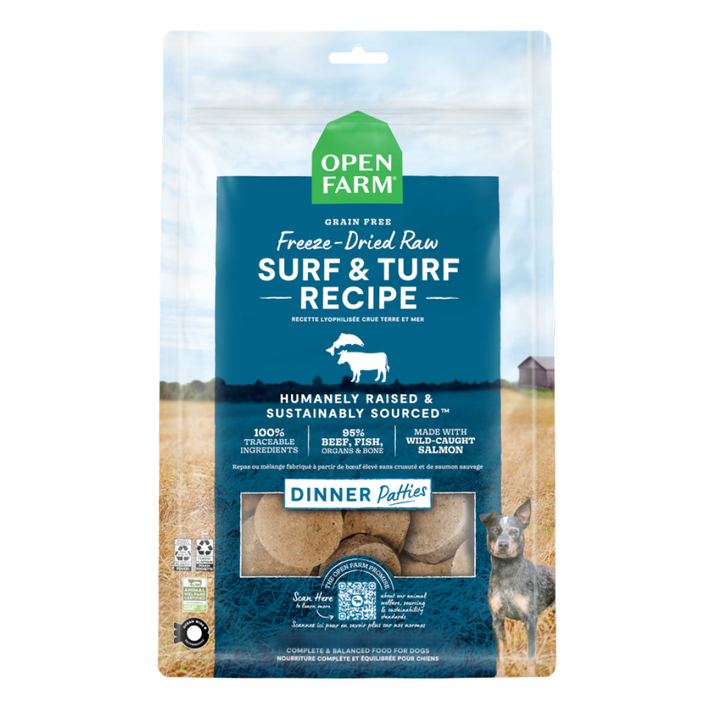 Open Farm Freeze-Dried Raw Patties Surf & Turf Recipe Dog Food, 17.5-oz image number null