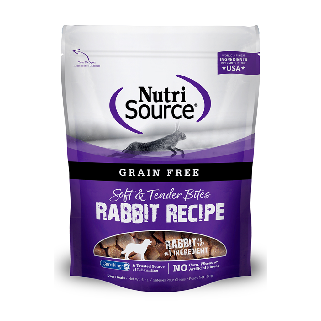 NutriSource Grain Free Rabbits Bites Dog Treats, 6-oz image number null