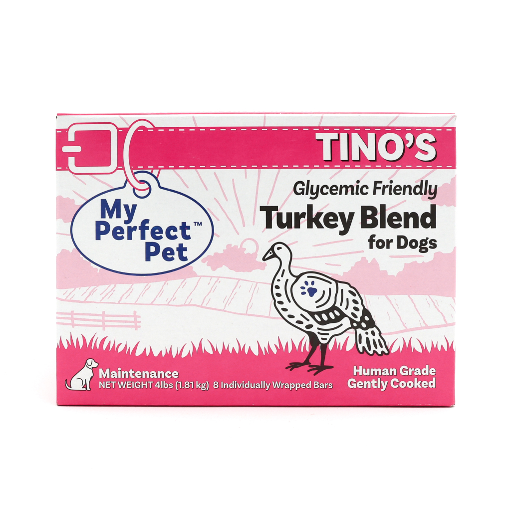 FROZEN My Perfect Pet Tino s Turkey Glycemic Support Gently Cooked Dog Food 8 pack 4 lb