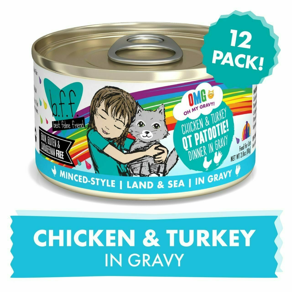 B.F.F. Omg - Best Feline Friend Oh My Gravy!, Qt Patootie! With Chicken & Turkey In Gravy Cat Food By Weruva image number null